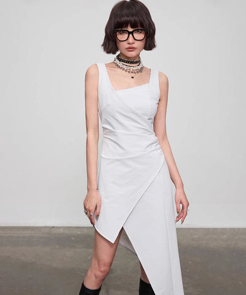 Diagonal Cut Dress